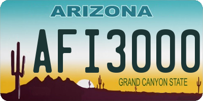 AZ license plate AFI3000