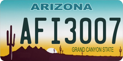 AZ license plate AFI3007