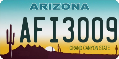 AZ license plate AFI3009