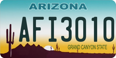 AZ license plate AFI3010