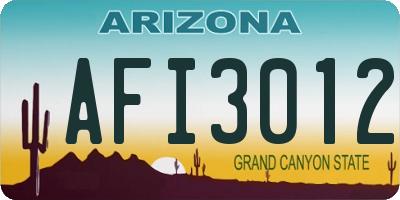 AZ license plate AFI3012