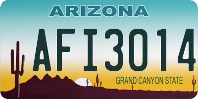 AZ license plate AFI3014