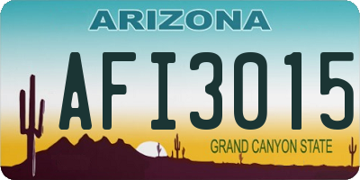 AZ license plate AFI3015