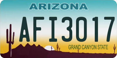 AZ license plate AFI3017