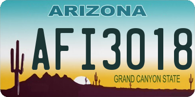 AZ license plate AFI3018