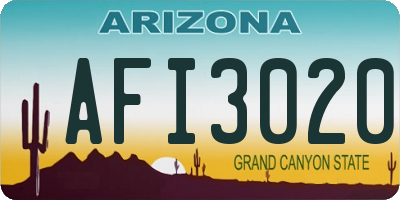AZ license plate AFI3020