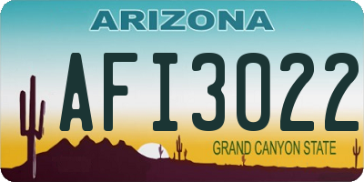 AZ license plate AFI3022