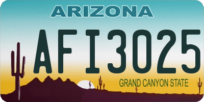 AZ license plate AFI3025