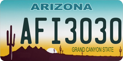 AZ license plate AFI3030