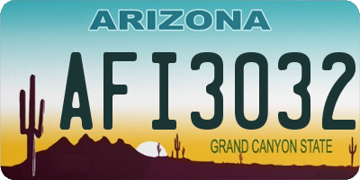 AZ license plate AFI3032