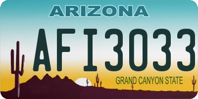 AZ license plate AFI3033