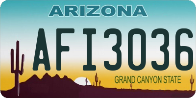AZ license plate AFI3036