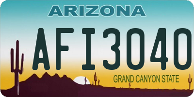 AZ license plate AFI3040