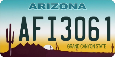 AZ license plate AFI3061