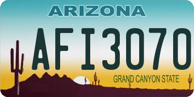 AZ license plate AFI3070