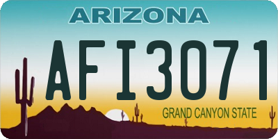 AZ license plate AFI3071