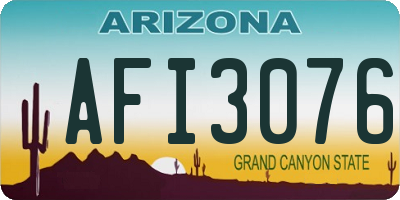 AZ license plate AFI3076