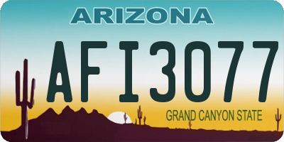 AZ license plate AFI3077
