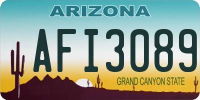 AZ license plate AFI3089