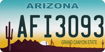 AZ license plate AFI3093