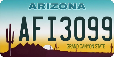 AZ license plate AFI3099