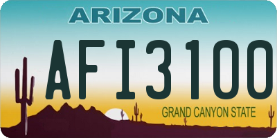 AZ license plate AFI3100