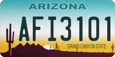AZ license plate AFI3101
