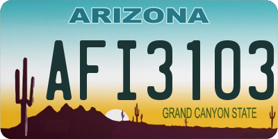 AZ license plate AFI3103