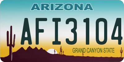 AZ license plate AFI3104