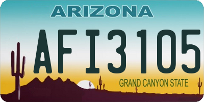 AZ license plate AFI3105