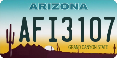 AZ license plate AFI3107