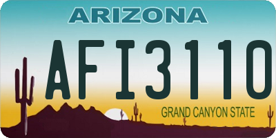 AZ license plate AFI3110