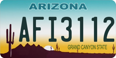 AZ license plate AFI3112