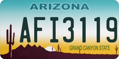 AZ license plate AFI3119