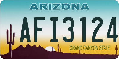 AZ license plate AFI3124