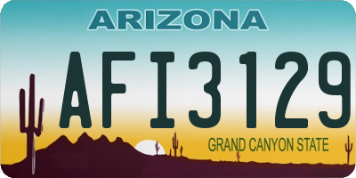 AZ license plate AFI3129