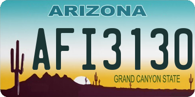 AZ license plate AFI3130