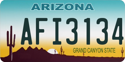 AZ license plate AFI3134