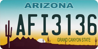 AZ license plate AFI3136