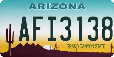 AZ license plate AFI3138