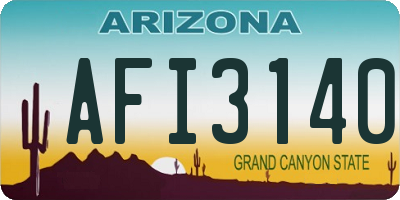 AZ license plate AFI3140