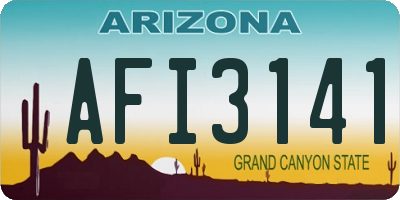 AZ license plate AFI3141