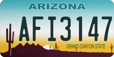 AZ license plate AFI3147