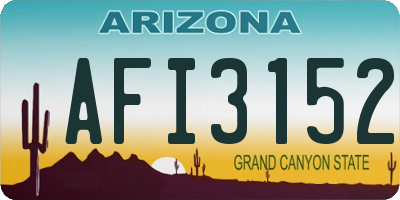 AZ license plate AFI3152