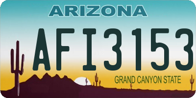 AZ license plate AFI3153