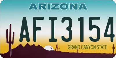 AZ license plate AFI3154