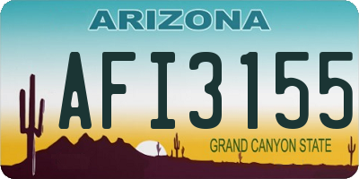 AZ license plate AFI3155