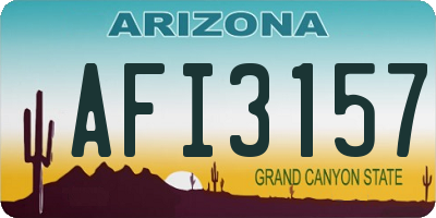 AZ license plate AFI3157