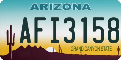 AZ license plate AFI3158