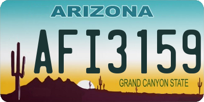 AZ license plate AFI3159